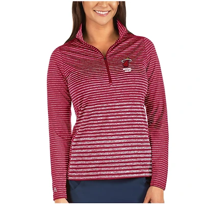 Veste demi-zipée Pace rouge chiné Antigua pour femme des Miami Heat