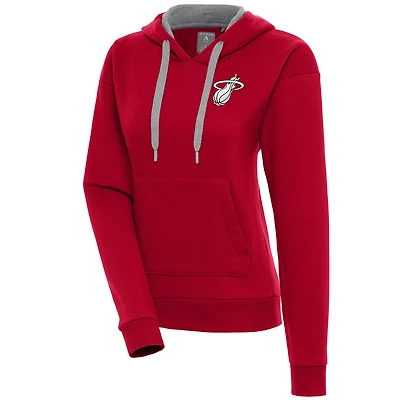 Sweat à capuche Victory rouge brossé métallisé pour femme des Miami Heat d'Antigua