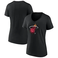 Women's  Black Miami Heat Midnight Mascot V-Neck T-Shirt