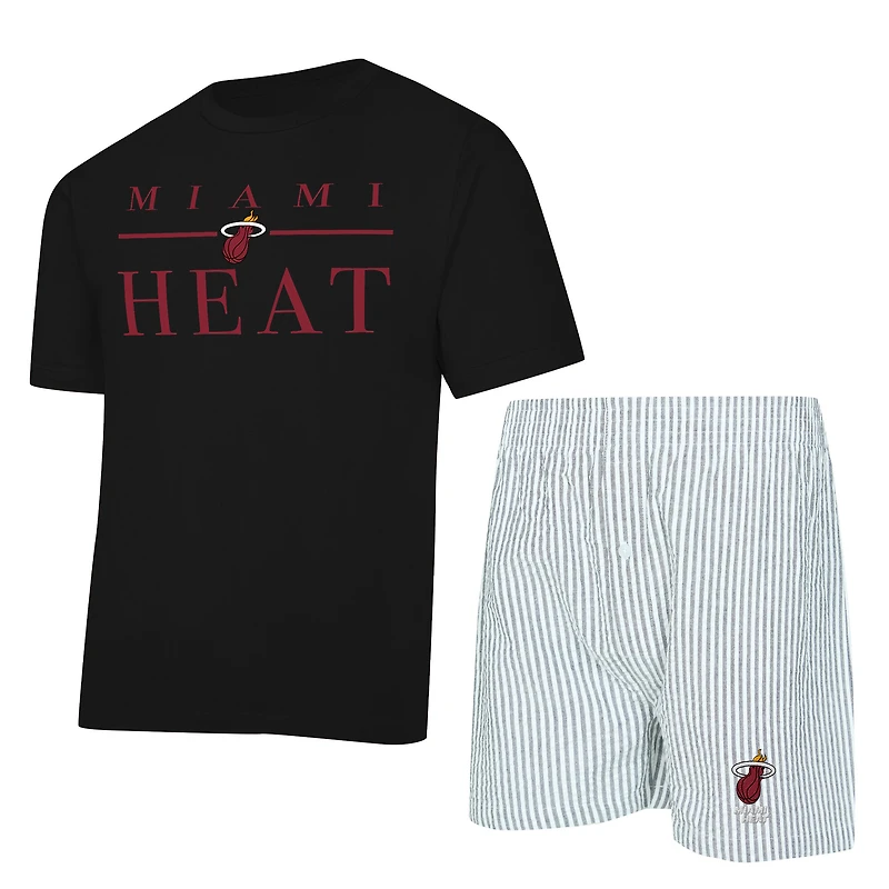 Ensemble pyjama t-shirt et short Miami Heat Copeland noir blanc pour femme de Concepts Sport