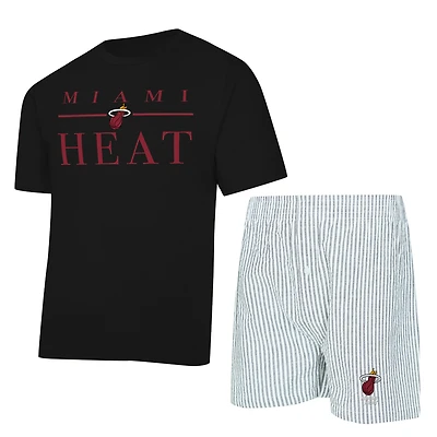 Ensemble pyjama t-shirt et short Miami Heat Copeland noir blanc pour femme de Concepts Sport