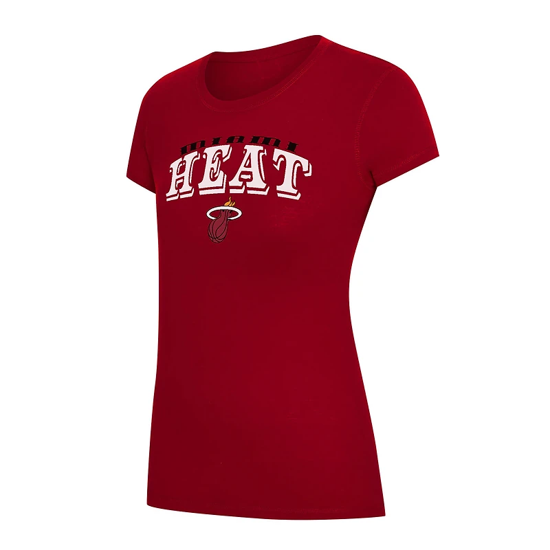 Women's Concepts Sport Red/Black Miami Heat Avondale T-Shirt & Pants Flannel PJ Set