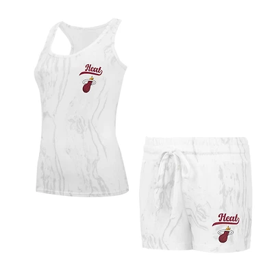 Ensemble débardeur et short Concepts Sport blanc Miami Heat Quartz pour femmes