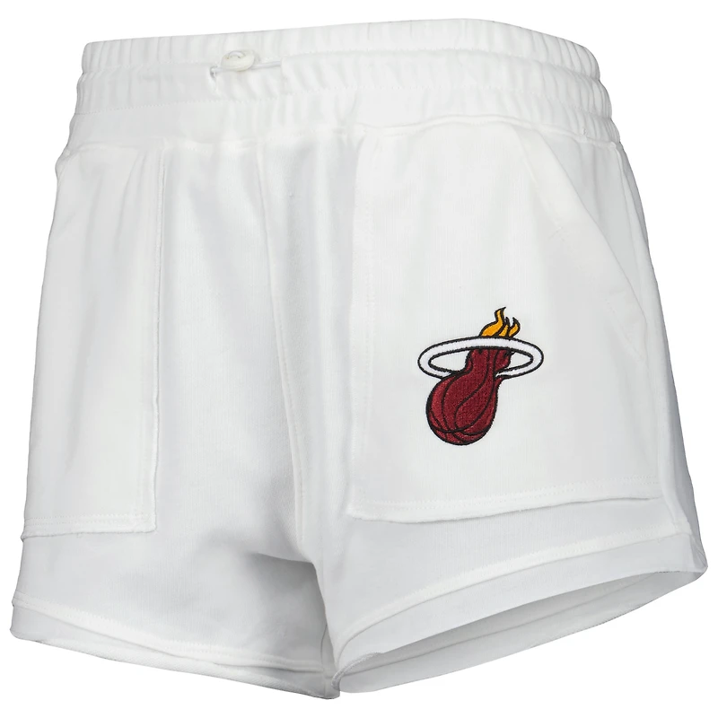 Short blanc Concepts Sport Miami Heat Sunray pour femme