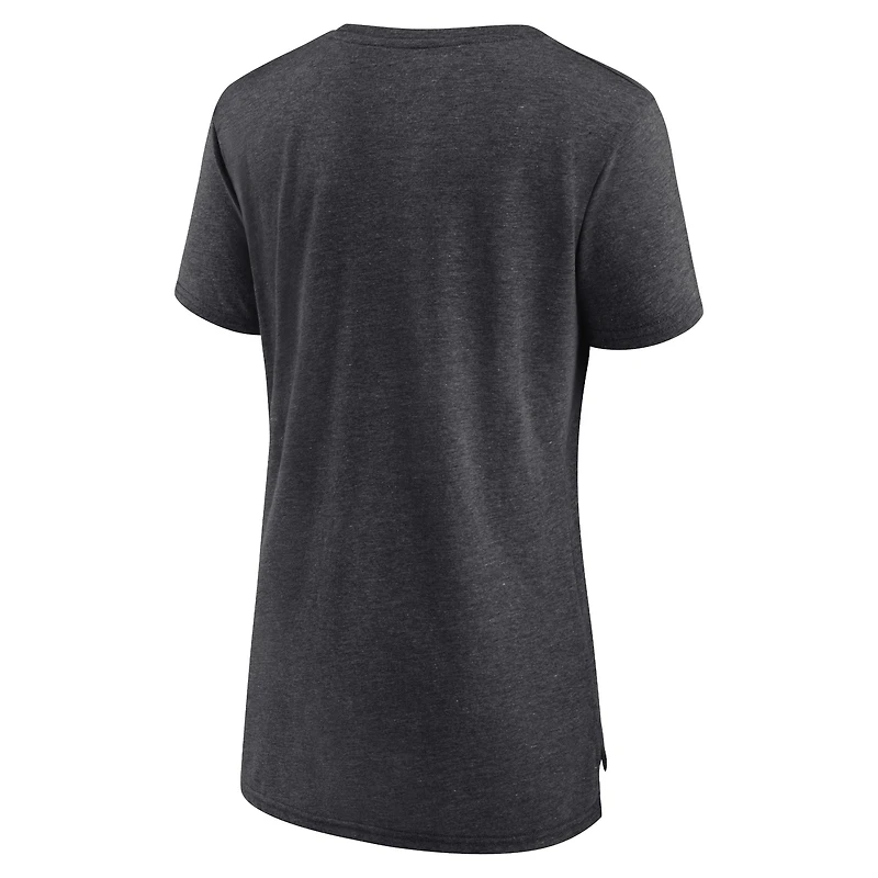Women's Fanatics Heather Charcoal Miami Heat League Leader Tri-Blend T-Shirt