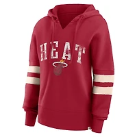 Sweat à capuche rouge Fanatics Miami Heat Bold Move Dolman col en V pour femmes