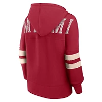 Sweat à capuche rouge Fanatics Miami Heat Bold Move Dolman col en V pour femmes