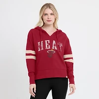 Sweat à capuche rouge Fanatics Miami Heat Bold Move Dolman col en V pour femmes