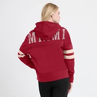 Sweat à capuche rouge Fanatics Miami Heat Bold Move Dolman col en V pour femmes