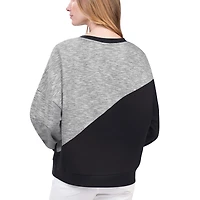 Women's G-III 4Her by Carl Banks Black Miami Heat Benches Split Pullover Sweatshirt