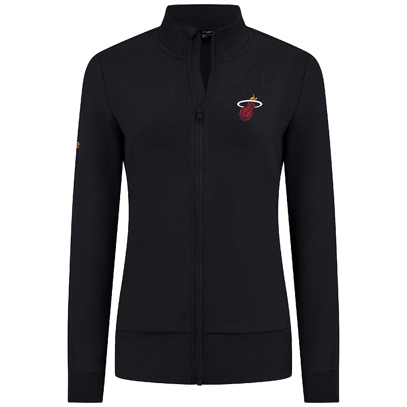 Veste zippée intégrale noire Miami Heat Shine pour femme Levelwear