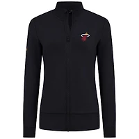 Veste zippée intégrale noire Miami Heat Shine pour femme Levelwear