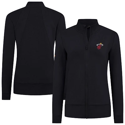 Veste zippée intégrale noire Miami Heat Shine pour femme Levelwear