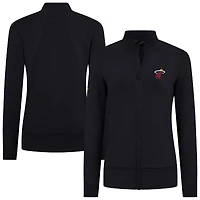 Veste zippée intégrale noire Miami Heat Shine pour femme Levelwear