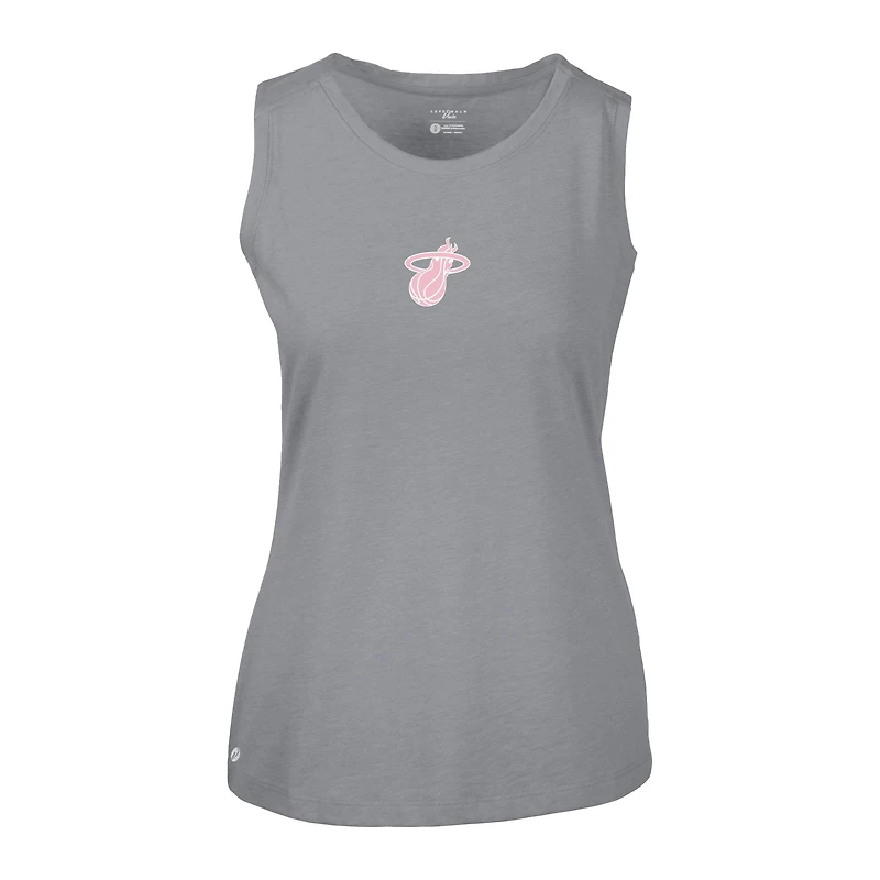 Women's Levelwear  Gray Miami Heat Mother's Day Macy Core Logo Tank Top