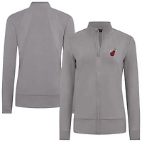 Veste zippée intégrale grise Miami Heat Shine pour femme Levelwear
