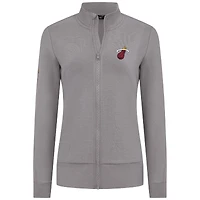 Veste zippée intégrale grise Miami Heat Shine pour femme Levelwear