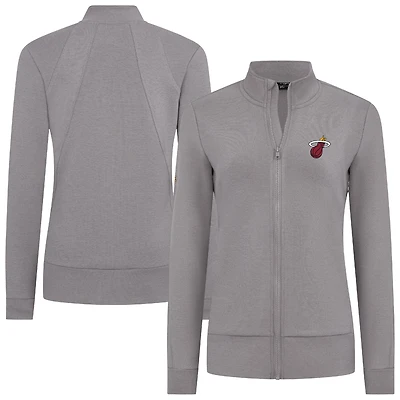 Veste zippée intégrale grise Miami Heat Shine pour femme Levelwear