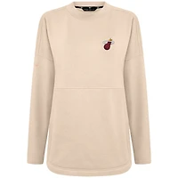 Women's Levelwear Khaki Miami Heat Beaudry Pullover Sweatshirt