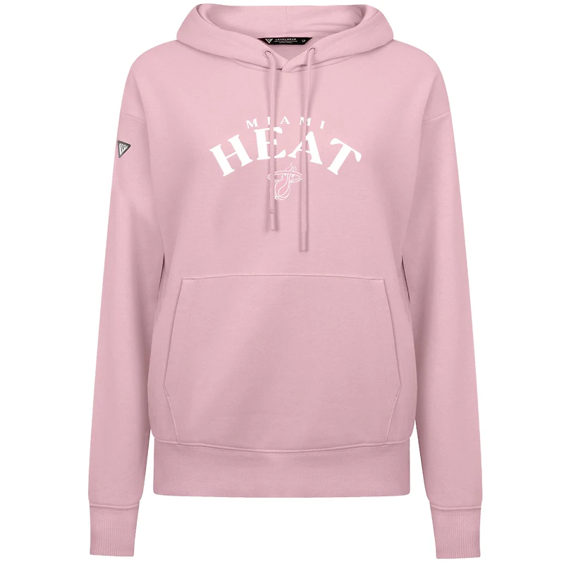 Women's Levelwear Light Pink Miami Heat Mother's Day Adorn Arched Pullover Hoodie