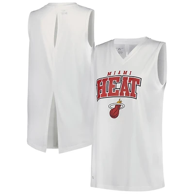 Women's Levelwear White Miami Heat Paisley Peekaboo Tank Top