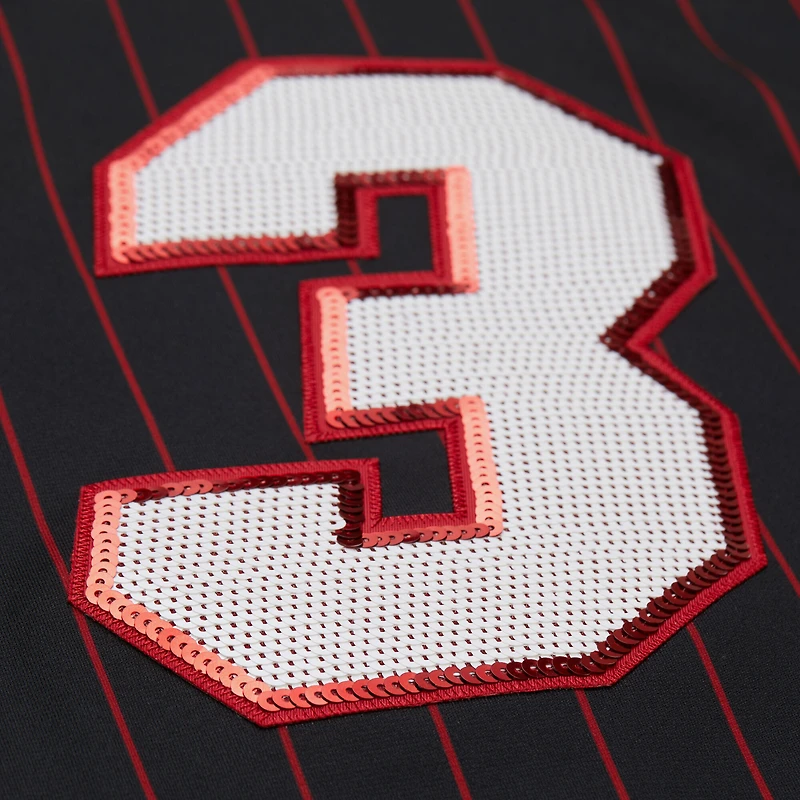 Maillot de football court noir pour femme Mitchell & Ness x DANNIJO Miami Heat