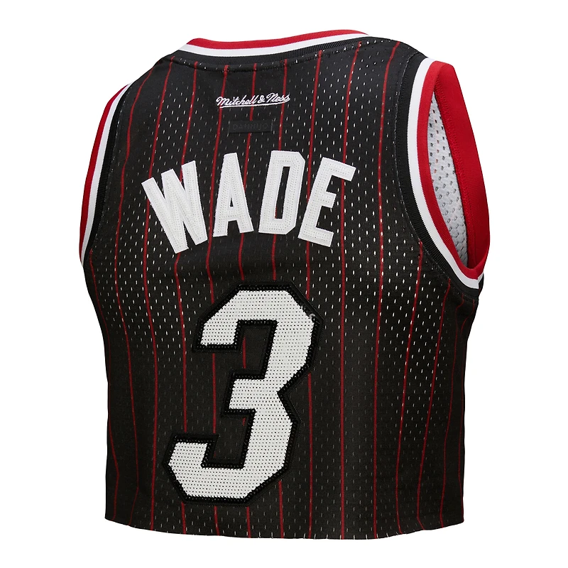 Maillot de basket-ball court noir Mitchell & Ness x DANNIJO Dwyane Wade pour femme, modèle Miami Heat