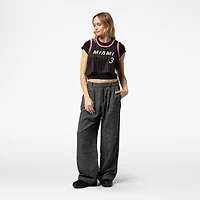 Women's Mitchell & Ness x DANNIJO Dwyane Wade Black Miami Heat Fashion Cropped Basketball Jersey