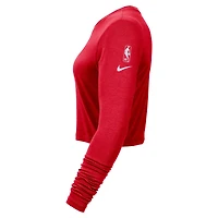 T-shirt court à manches longues et coupe slim pour femme Nike Miami Heat 2024/25 City Edition Essential Logo Rouge