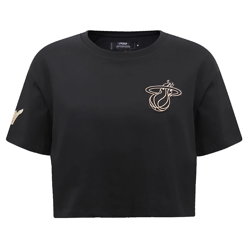 Women's Pro Standard Black Miami Heat Holiday Glam Boxy T-Shirt
