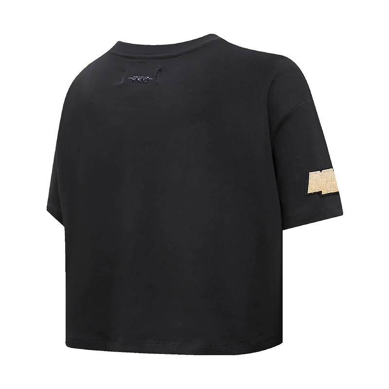 Women's Pro Standard Black Miami Heat Holiday Glam Boxy T-Shirt