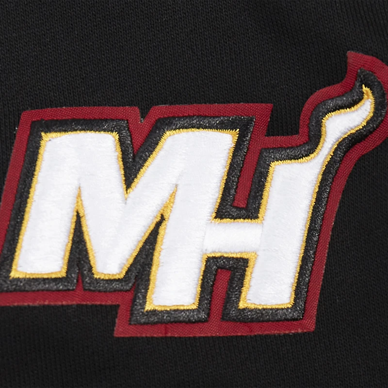 Women's Pro Standard Black Miami Heat Jewels Cropped Pullover Hoodie