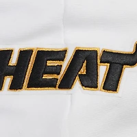 Sweat à capuche court Pro Standard blanc Miami Heat Script Tail pour femmes