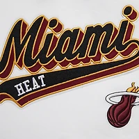Sweat à capuche court Pro Standard blanc Miami Heat Script Tail pour femmes