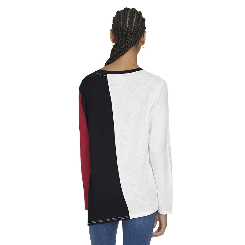 T-shirt à manches longues blocs de couleurs Amelia Miami Heat blanc/noir Tommy Jeans pour femme