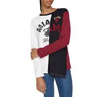 T-shirt à manches longues blocs de couleurs Amelia Miami Heat blanc/noir Tommy Jeans pour femme