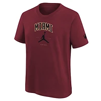 T-shirt rouge Essential Cities de la marque Jordan pour jeunes, Miami Heat