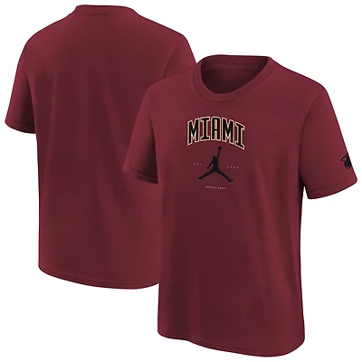 T-shirt rouge Essential Cities de la marque Jordan pour jeunes, Miami Heat