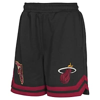 Youth Black Miami Heat Teardrop Fleece Shorts