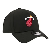 Youth New Era  Black Miami Heat 9FORTY A-Frame Adjustable Hat