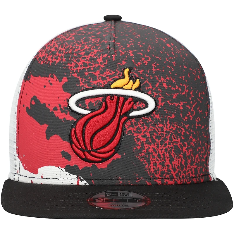 Casquette Snapback Miami Heat Court Sport 9FIFTY New Era noire pour jeune