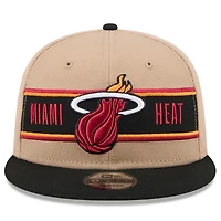 Youth New Era Tan/Black Miami Heat 2024 NBA Draft 9FIFTY Snapback Hat