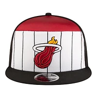 Youth New Era  White/Black Miami Heat 2025 NBA Tip Off Split Panel 9FIFTY Snapback Hat