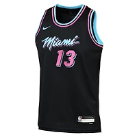 Youth Nike Bam Adebayo Black Miami Heat 2025/26 City Edition Swingman Jersey