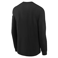 T-shirt à manches longues Nike Miami Heat Swoosh noir pour jeune