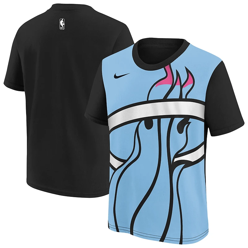 T-shirt Nike Max90 City Edition Miami Heat 2025/26 pour jeunes, bleu clair/noir