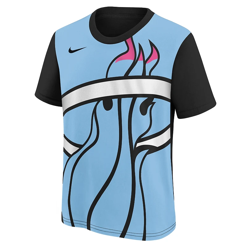Youth Nike Light Blue/Black Miami Heat 2025/26 City Edition Max90 T-Shirt