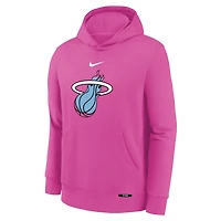 Sweat à capuche Nike City Edition Club Fleece rose Miami Heat 2025/26 pour enfant