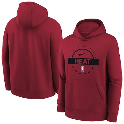Sweat à capuche d'entraînement Nike rouge Miami Heat 2025/26 Club Fleece pour jeune