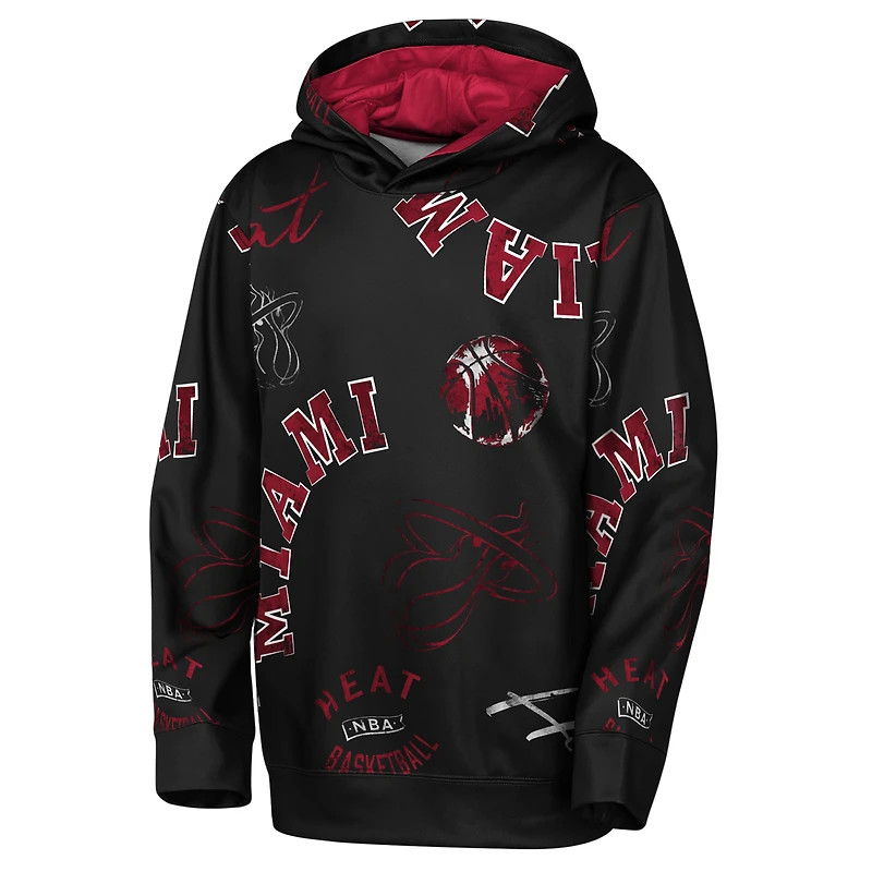 Sweat à capuche noir Youth Outerstuff Miami Heat Moving Violation